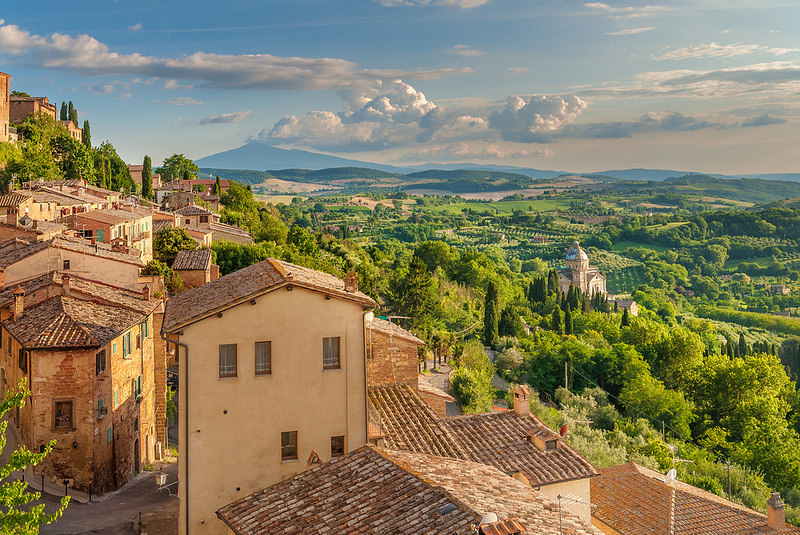 Hillside village in Tuscany