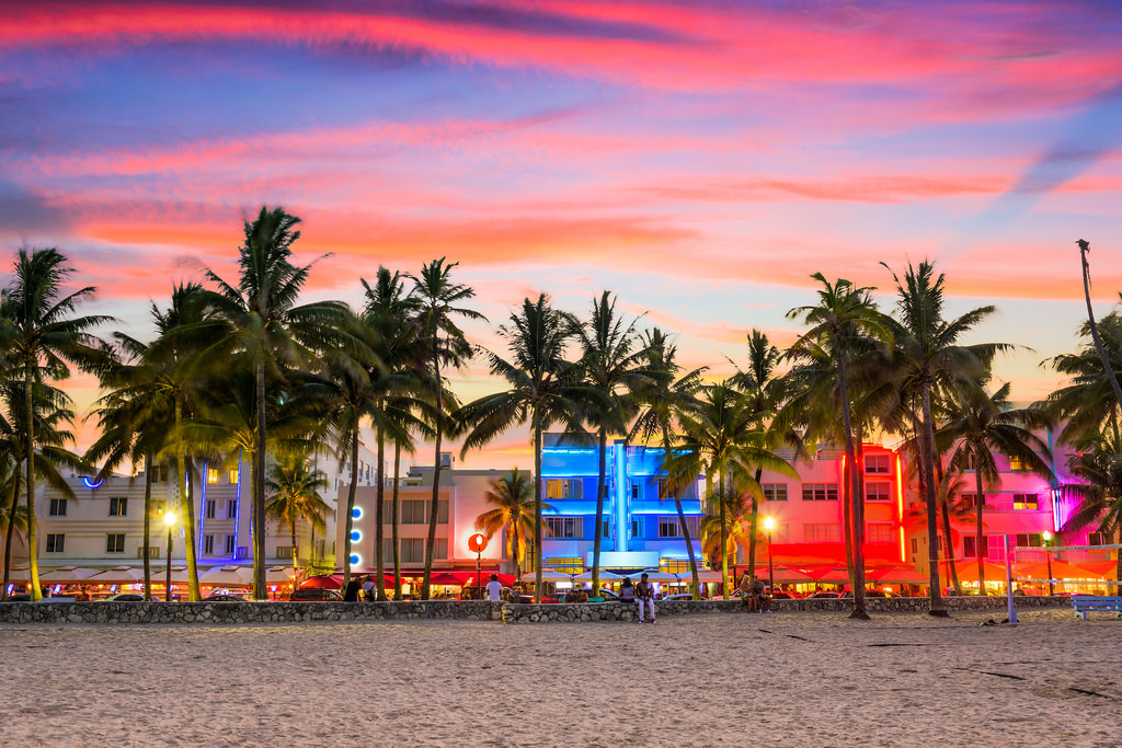 South Beach at sunset