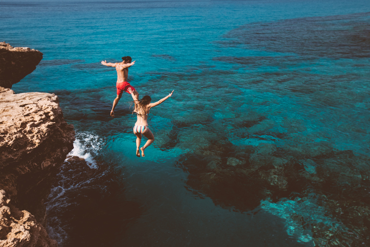 Cliff jumping