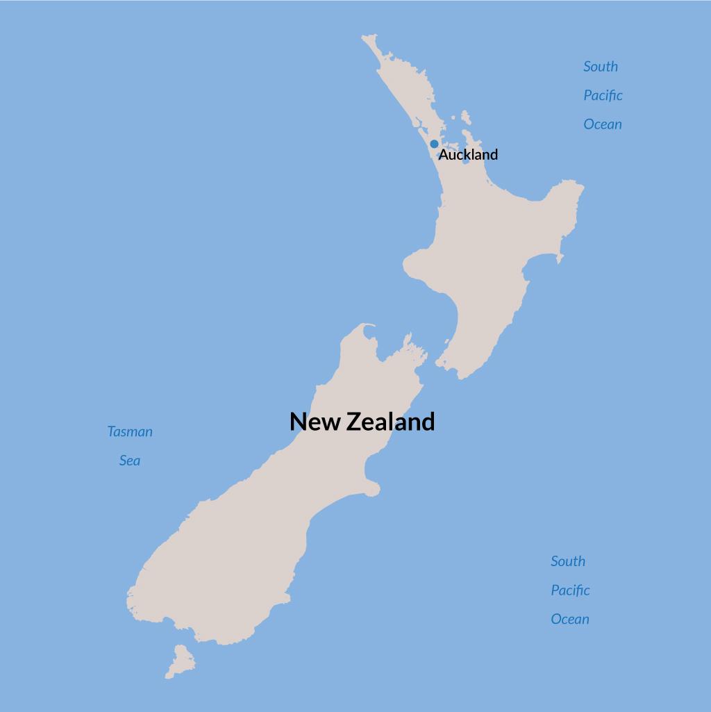 South Island NZ vacations map