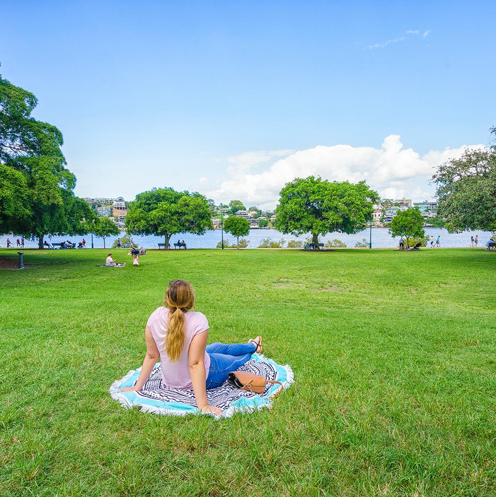 Relaxing in a park in Brisbane, Australia