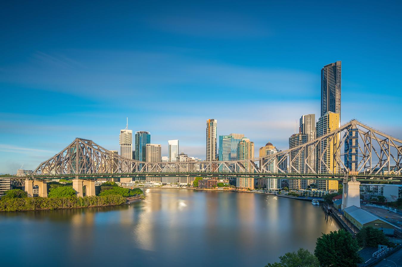 Views of Brisbane’s skyline from the coast