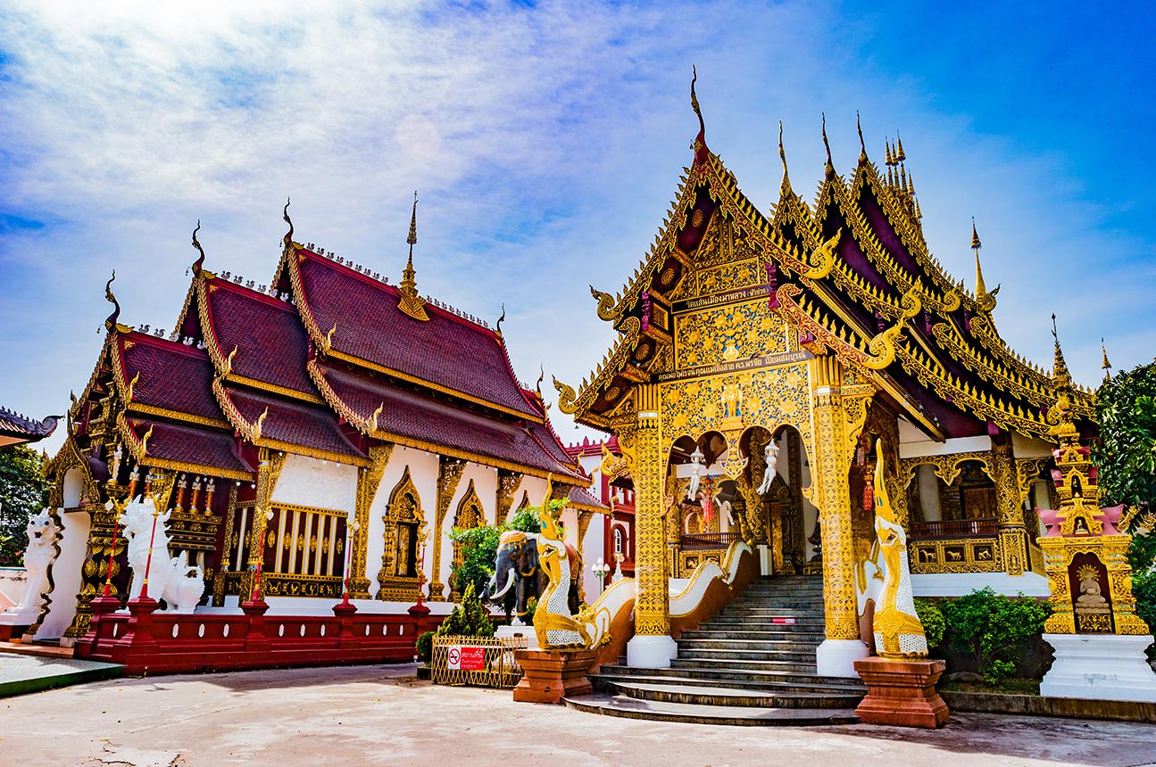 Elaborate temples in Chiang Mai, Thailand