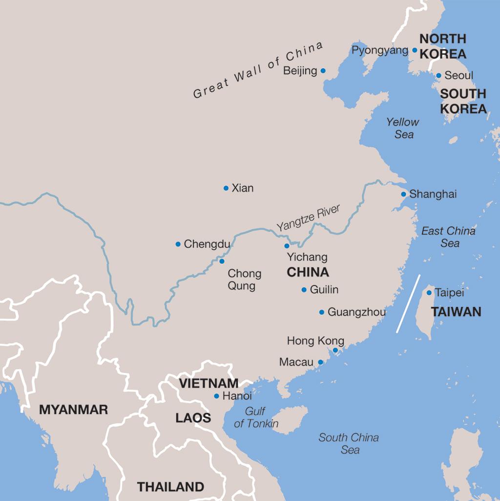 China vacations map