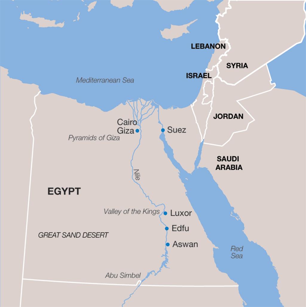 Egypt vacation map