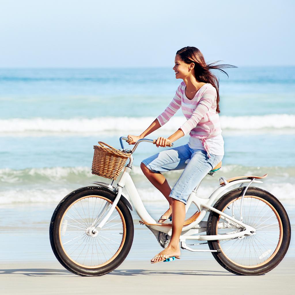 Riding a bike on the beach in Fort Lauderdale