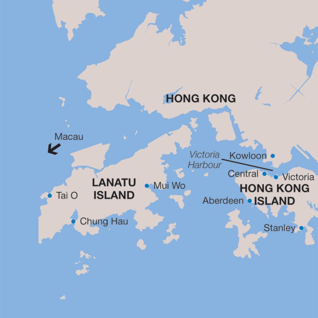 Hong Kong vacations map