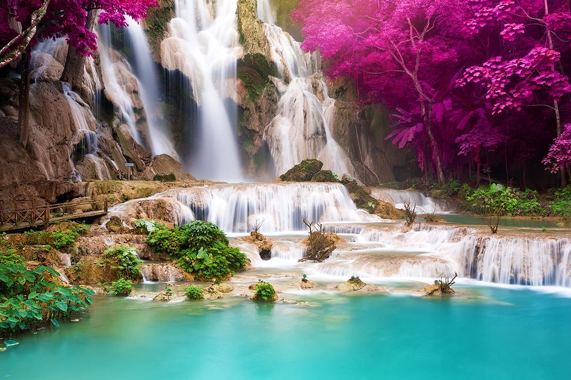 Views of stunning waterfalls in Laos