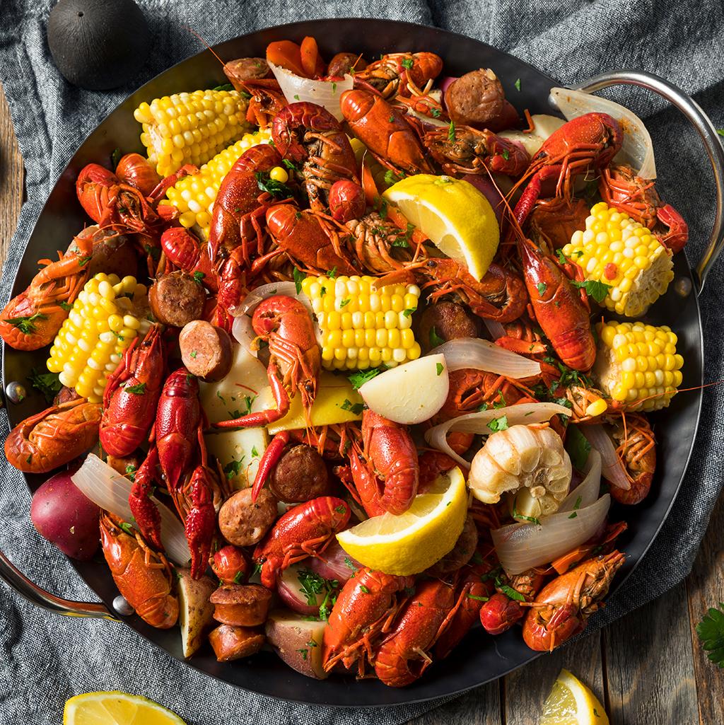 Crawfish boil, a traditional dish in Louisiana