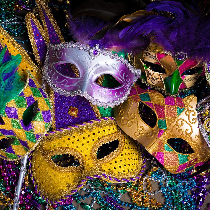 Masquerade masks from Mardi Gras in New Orleans Louisiana