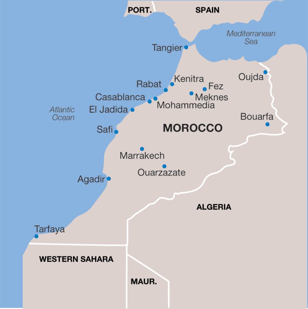 Morocco vacations map