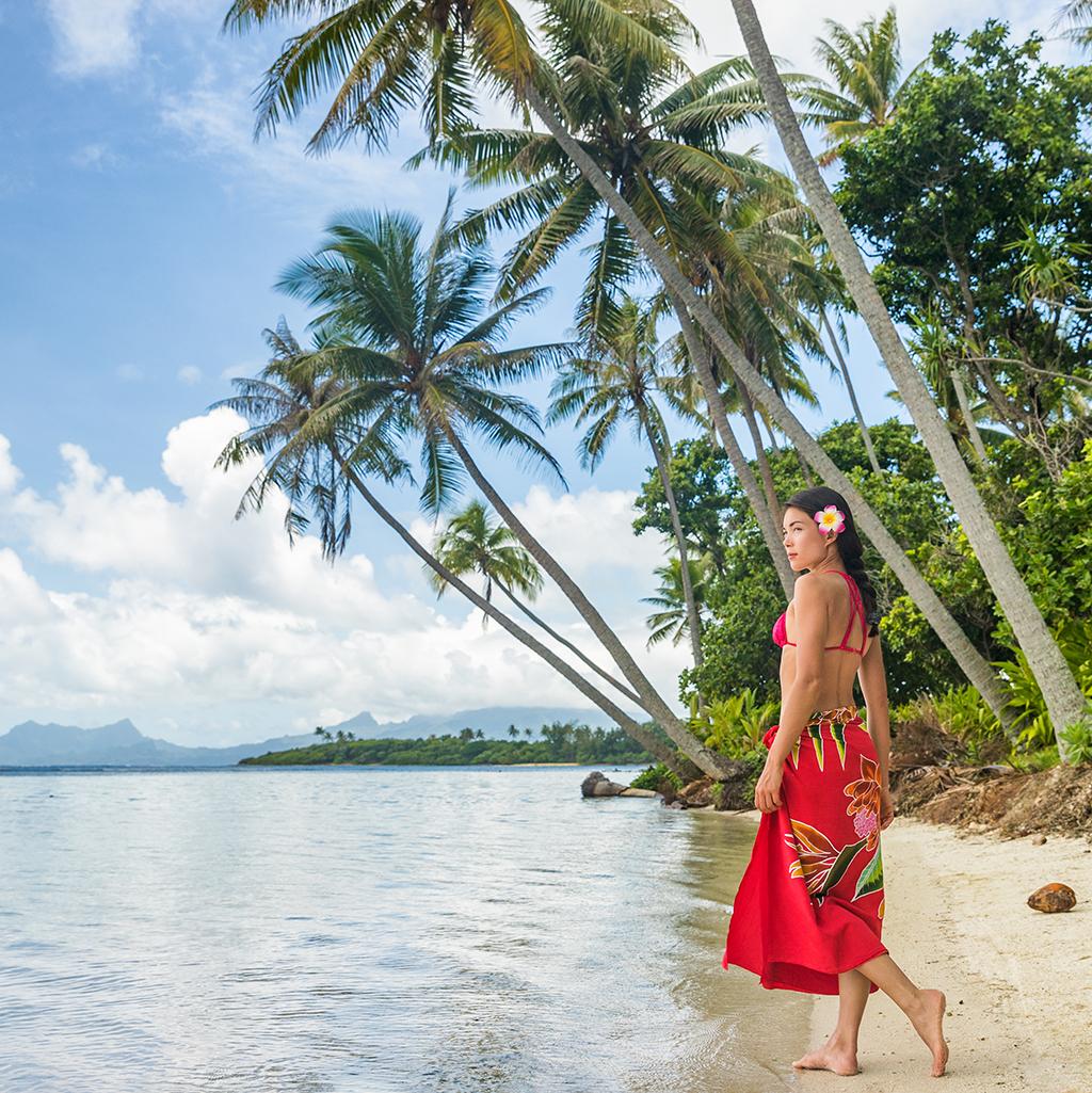 Walking along the beach in Papeete Tahiti