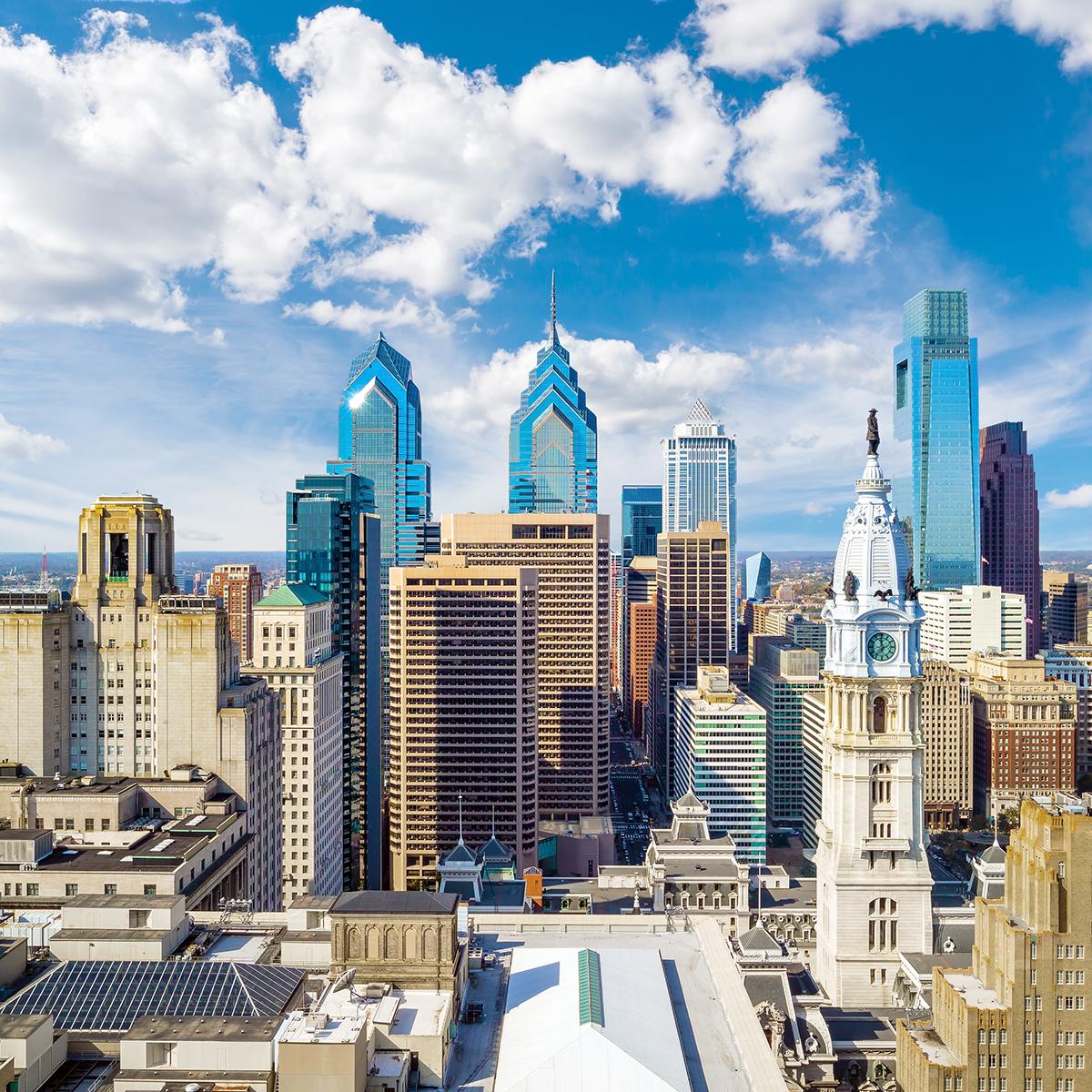 Skyline of Philadelphia in Pennsylvania