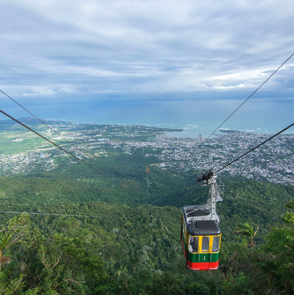 Mountainside cable cars in Puerto Plata