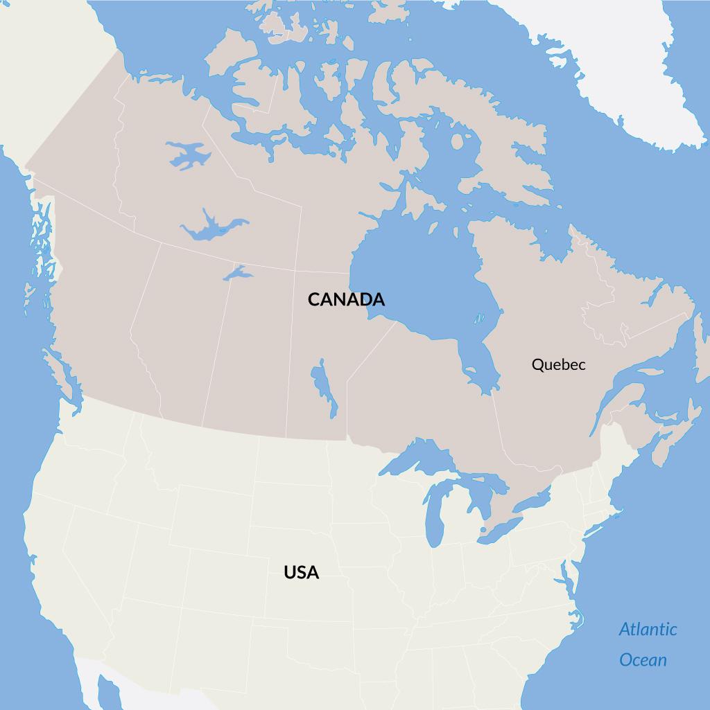 Quebec vacations map