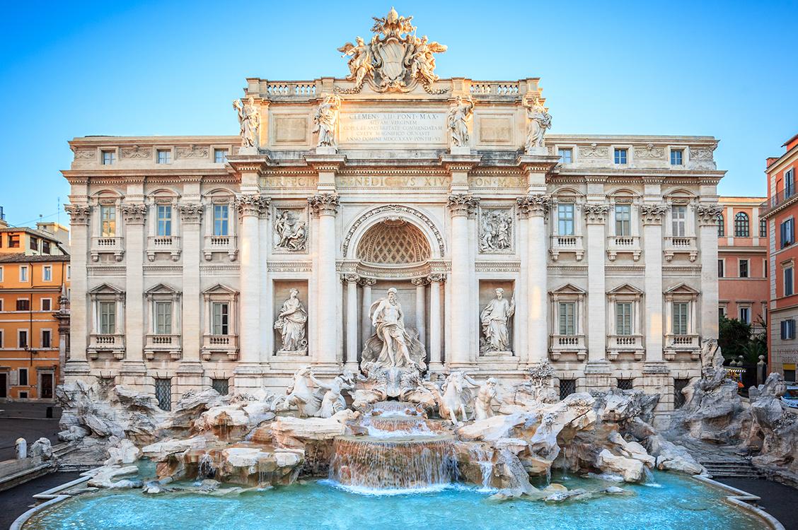 View of the Trevi Fountain in Rome