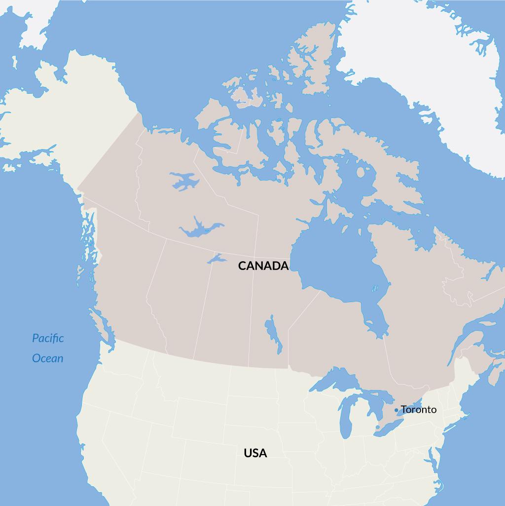 Toronto vacations map