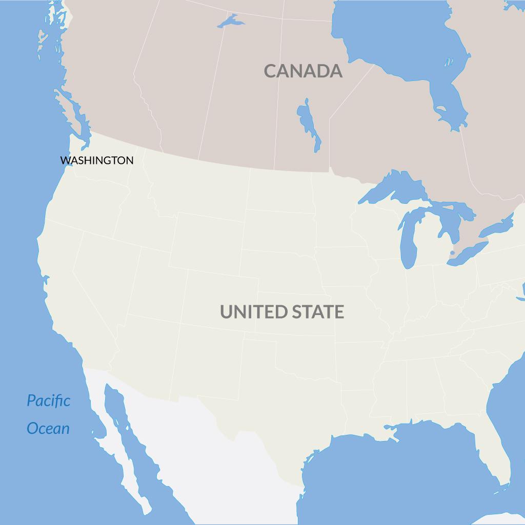 Washington state vacations map