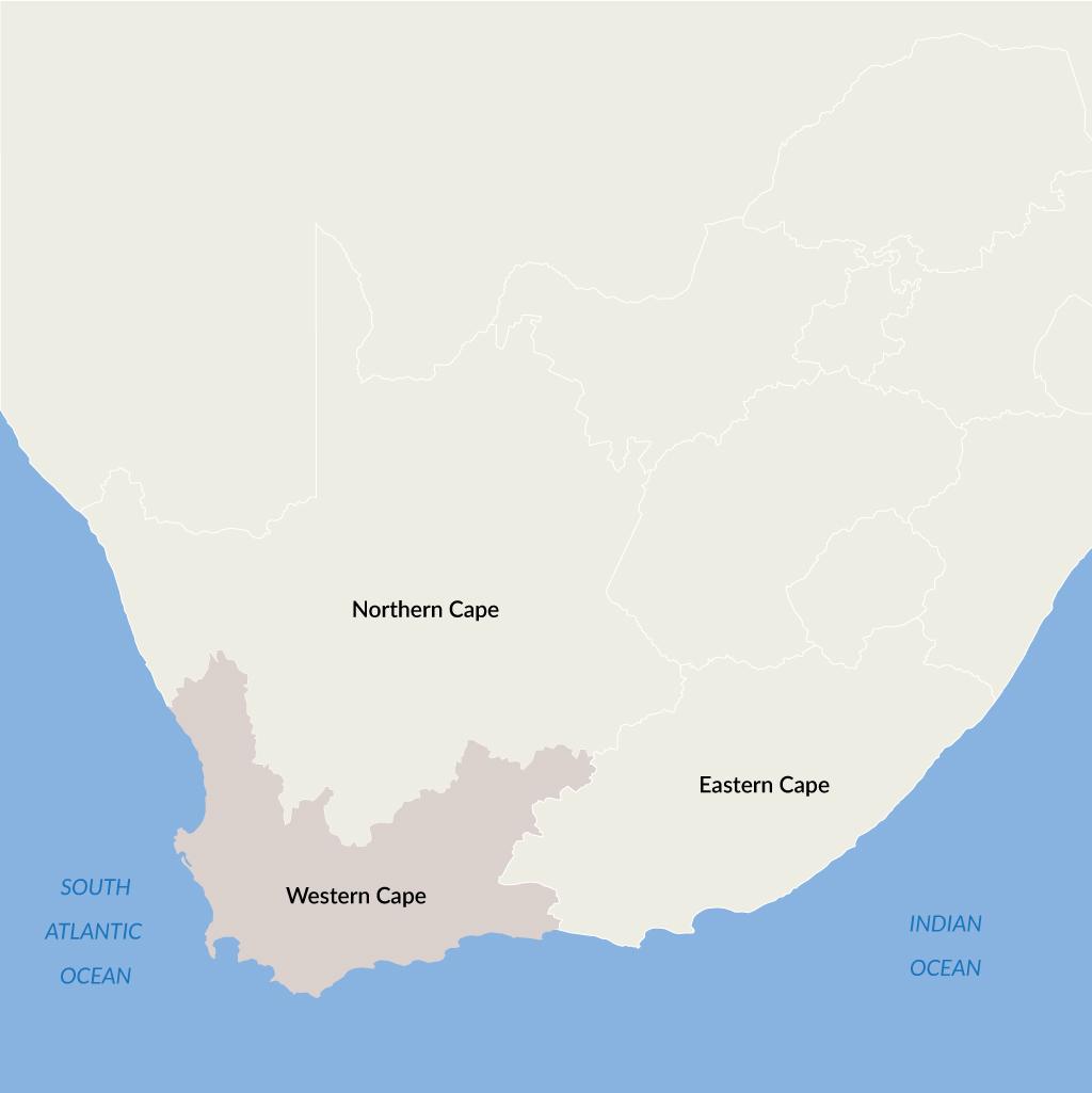 Western Cape vacations map