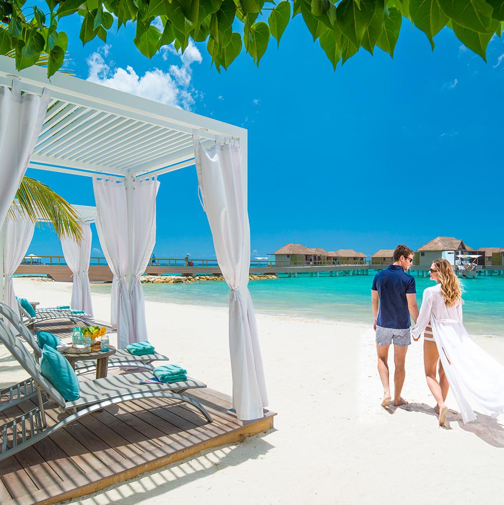 Walking on white sand beaches in Whitehouse Jamaica