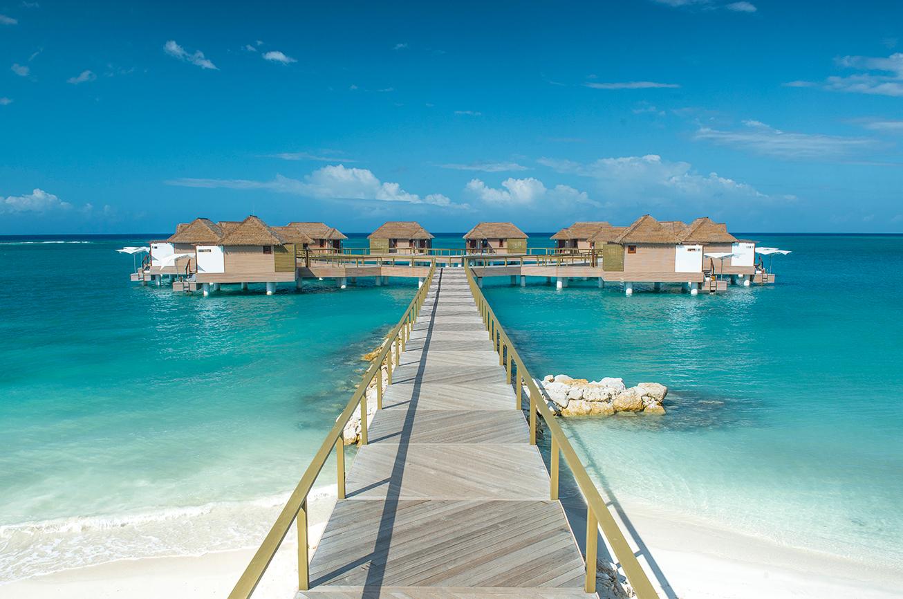 Overwater bungalows in Whitehouse Jamaica