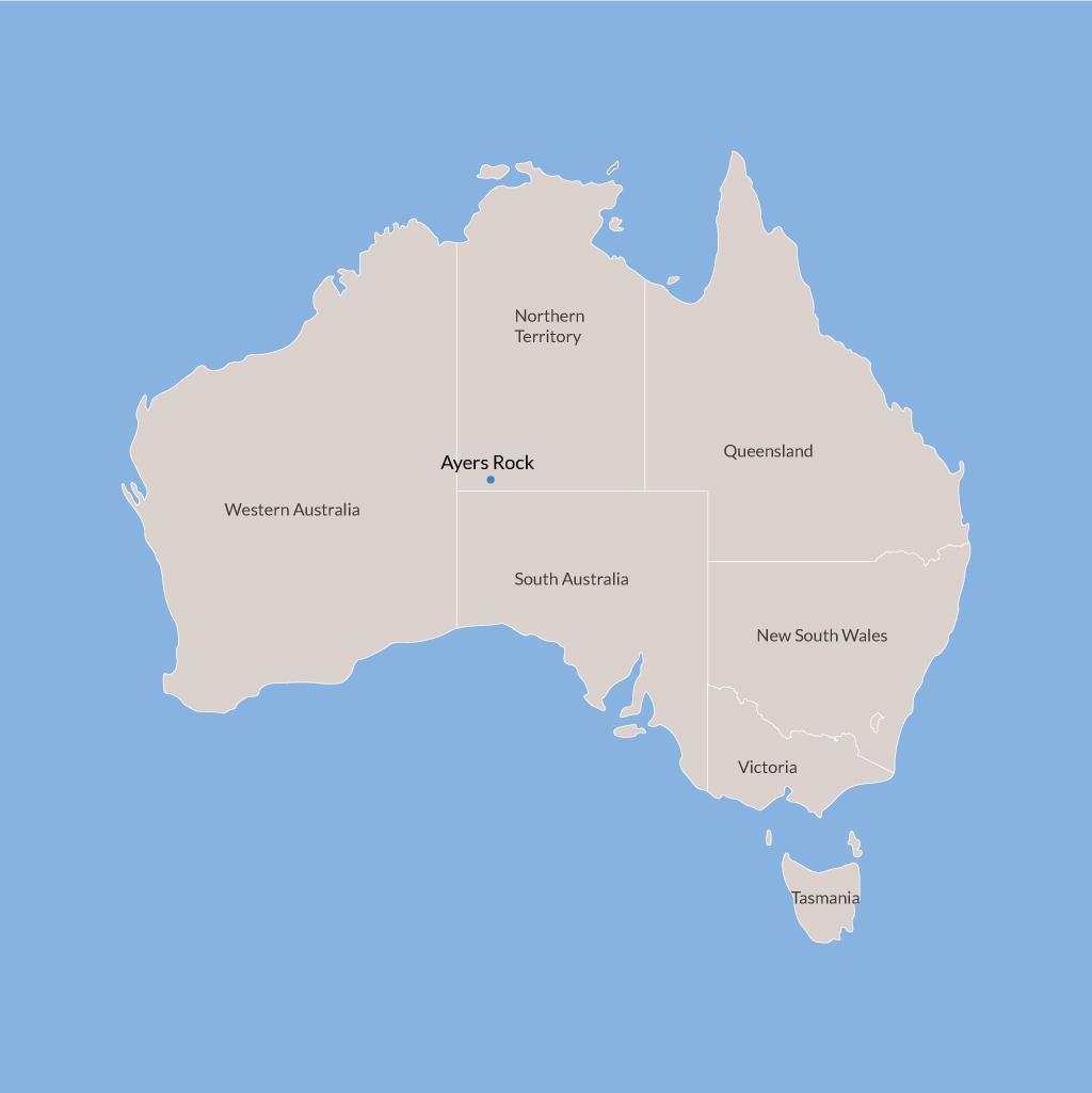 Ayers Rock vacations map