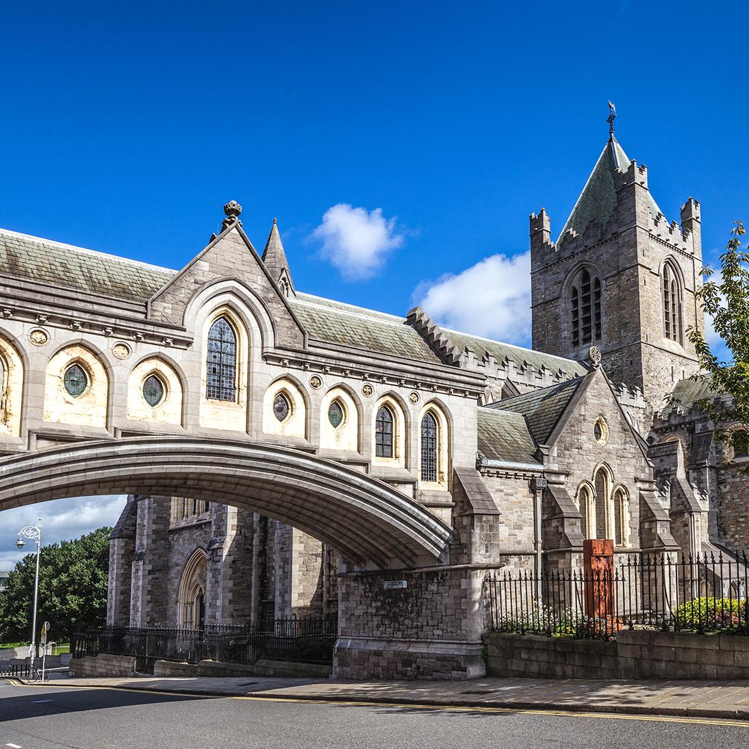 View of Christ Church Cathedral in Dublin on an Ireland vacation