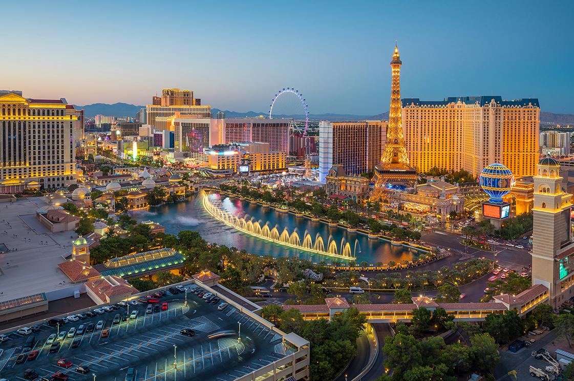 Views of Las Vegas and the famous hotels on the strip