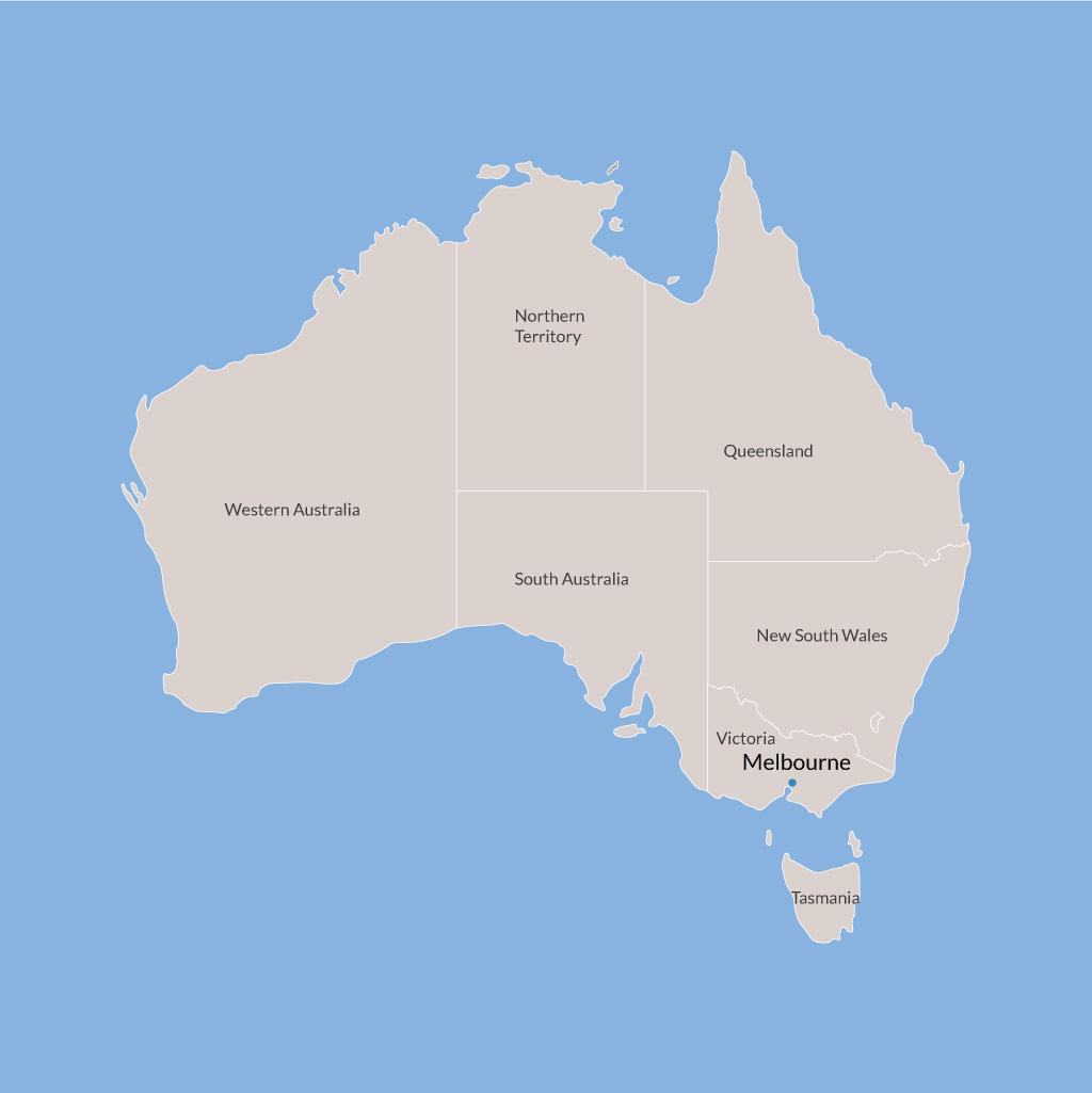 Melbourne vacations map